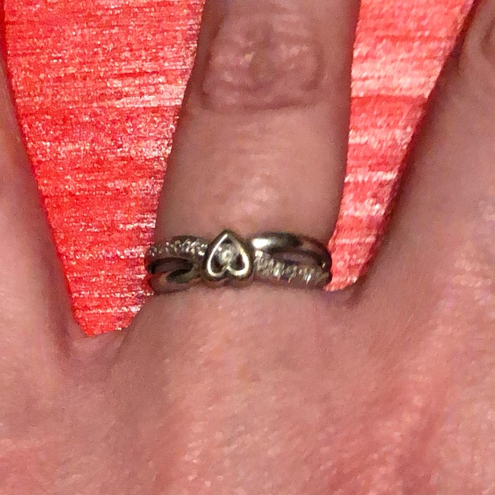 Real Diamond Heart Ring White Gold Band